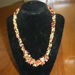 18" Multi-Colored Bead and Stone Necklace